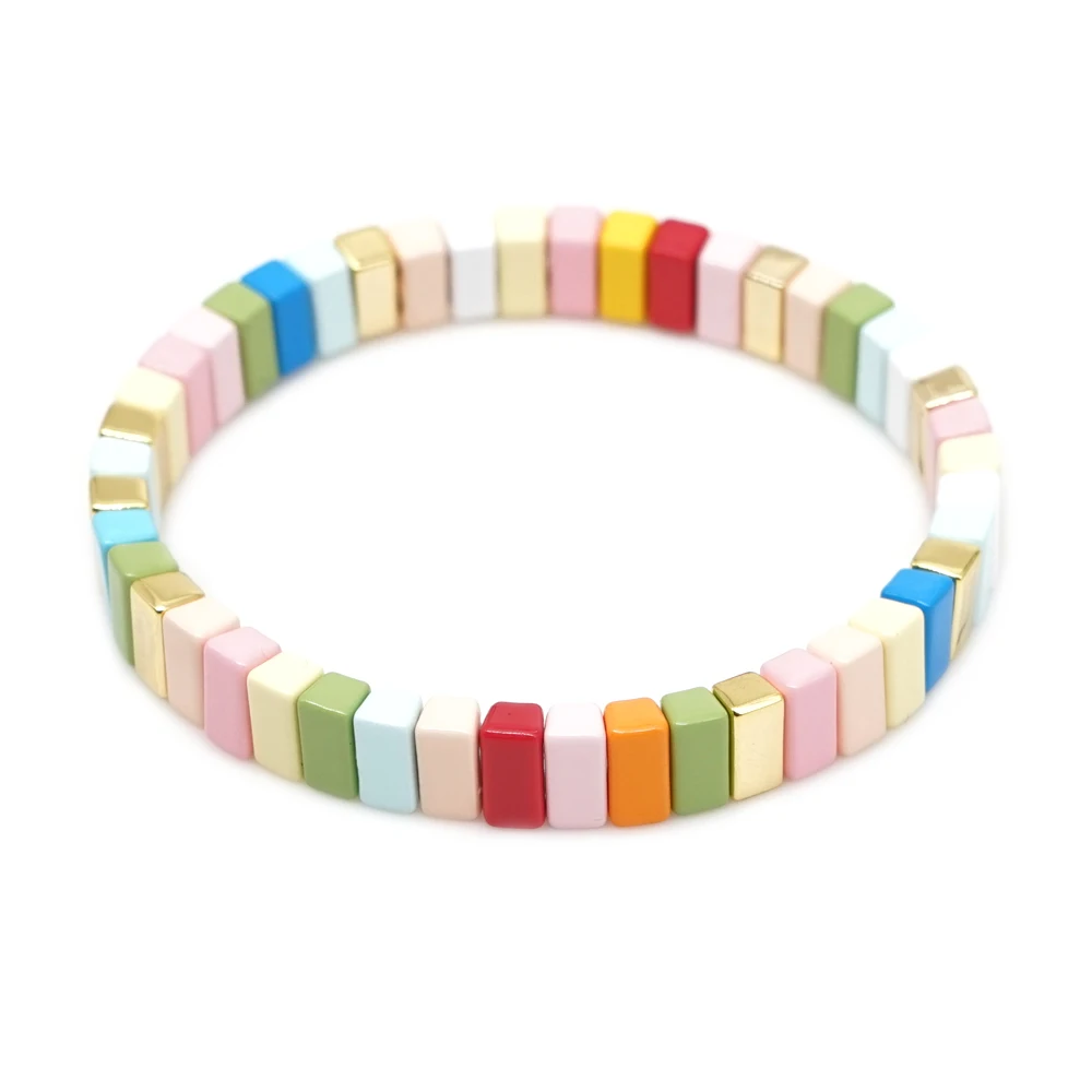 Новинка 2020 браслеты из сплава карамельных цветов в стиле бохо штабелируемые для