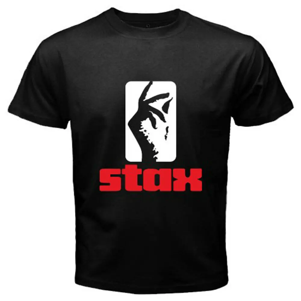 Новый STAX RECORDS R &amp B Blues музыка соул логотип мужская Черная Футболка размер S до 3XL |