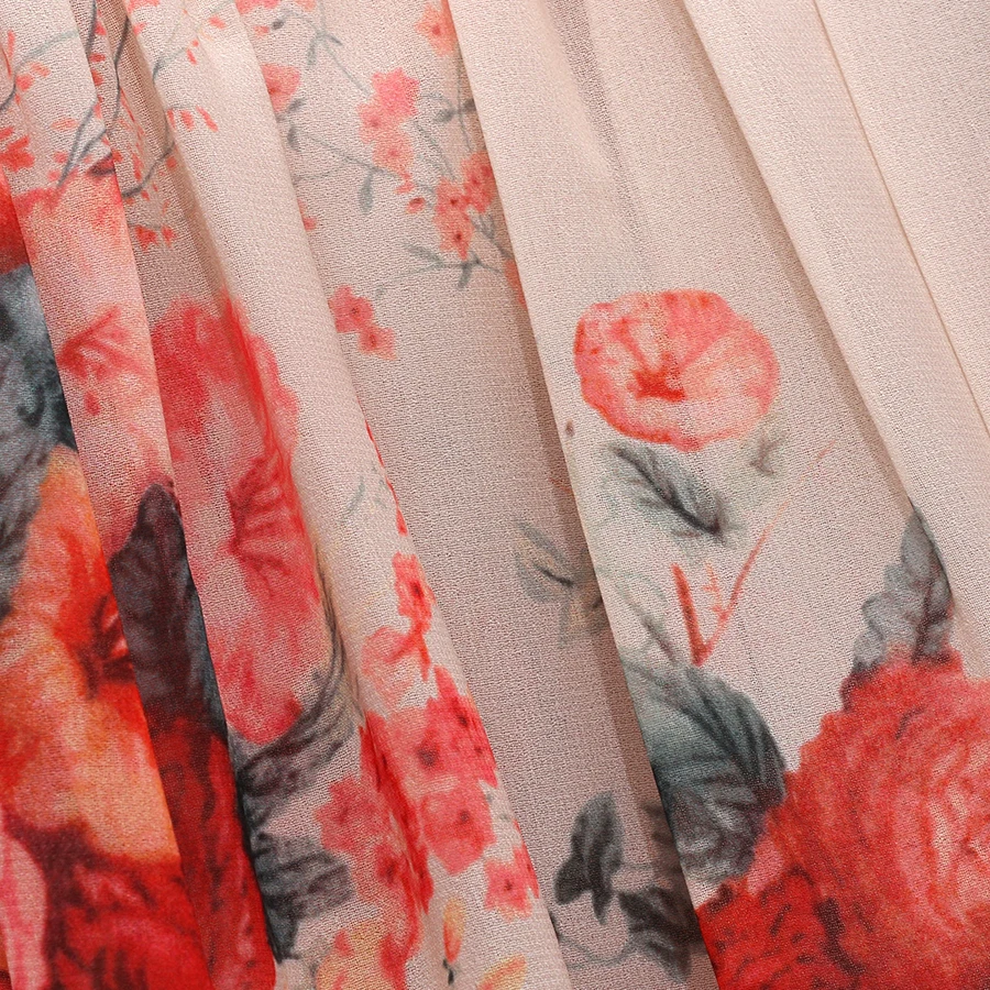 Пляжное платье с цветочным принтом модель 2019 года завязкой на талии и рисунком