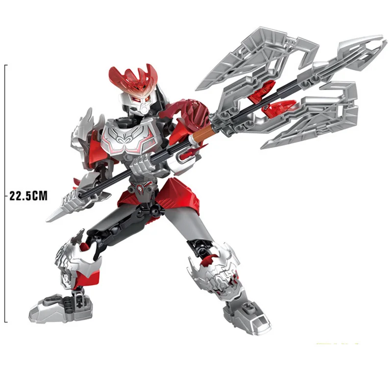 BIONICLE-figuras de acci&oacute;n de batalla de fuego con espada, juego de bloques de construcci&oacute;n para ni&ntilde;os, regalo de Navidad, Compatible con la marca principal-0