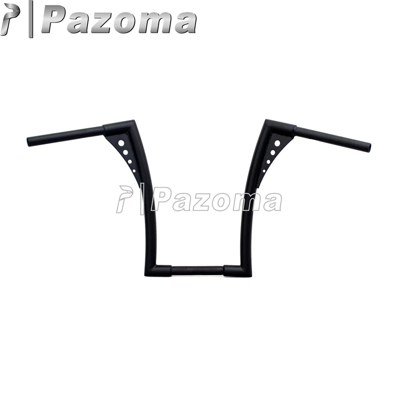 Хром Мотоцикл 1" Rise вешалка бар Handbars ручной Бар для Harley Davidson FLST FXST Sportster XL - Цвет: Черный
