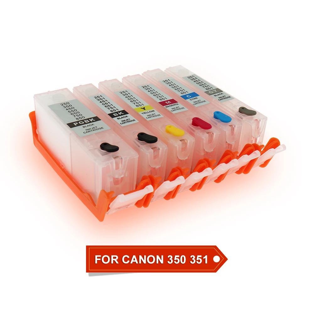 

6Colors BCI-350 PGBK BCI-351 Refillable Ink Cartridge with chip For Canon PIXUS MG6530 MG6530 MG6330 Printer