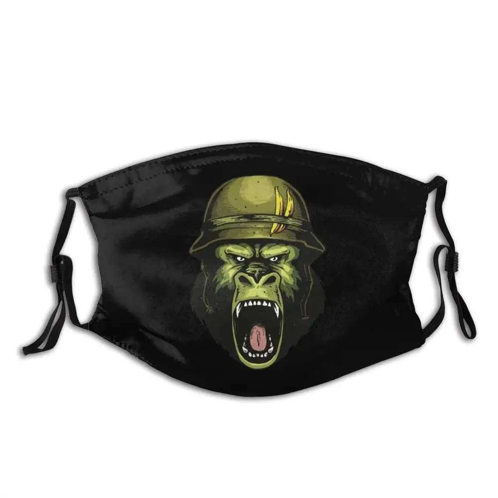 King Gorilla Warrior Funny Cool Cloth Mask Soldier Ape Mammal Banana War Guerilla Warfare Animal Animals Beast Beasts | Аксессуары для