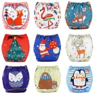 Детские моющиеся многоразовые тканевые регулируемые подгузники с карманами, трусики, Мультяшные тренировочные штаны, нижнее белье для новорожденных, экологически чистое