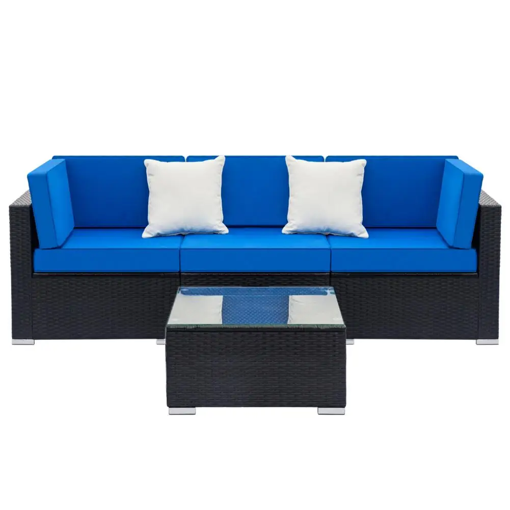 

4 IN 1 Patio Furniture Coffee Table outdoor Armrest Hollow Knight Combination garden chair Sofa Set USA Warehouse Fast Shipping