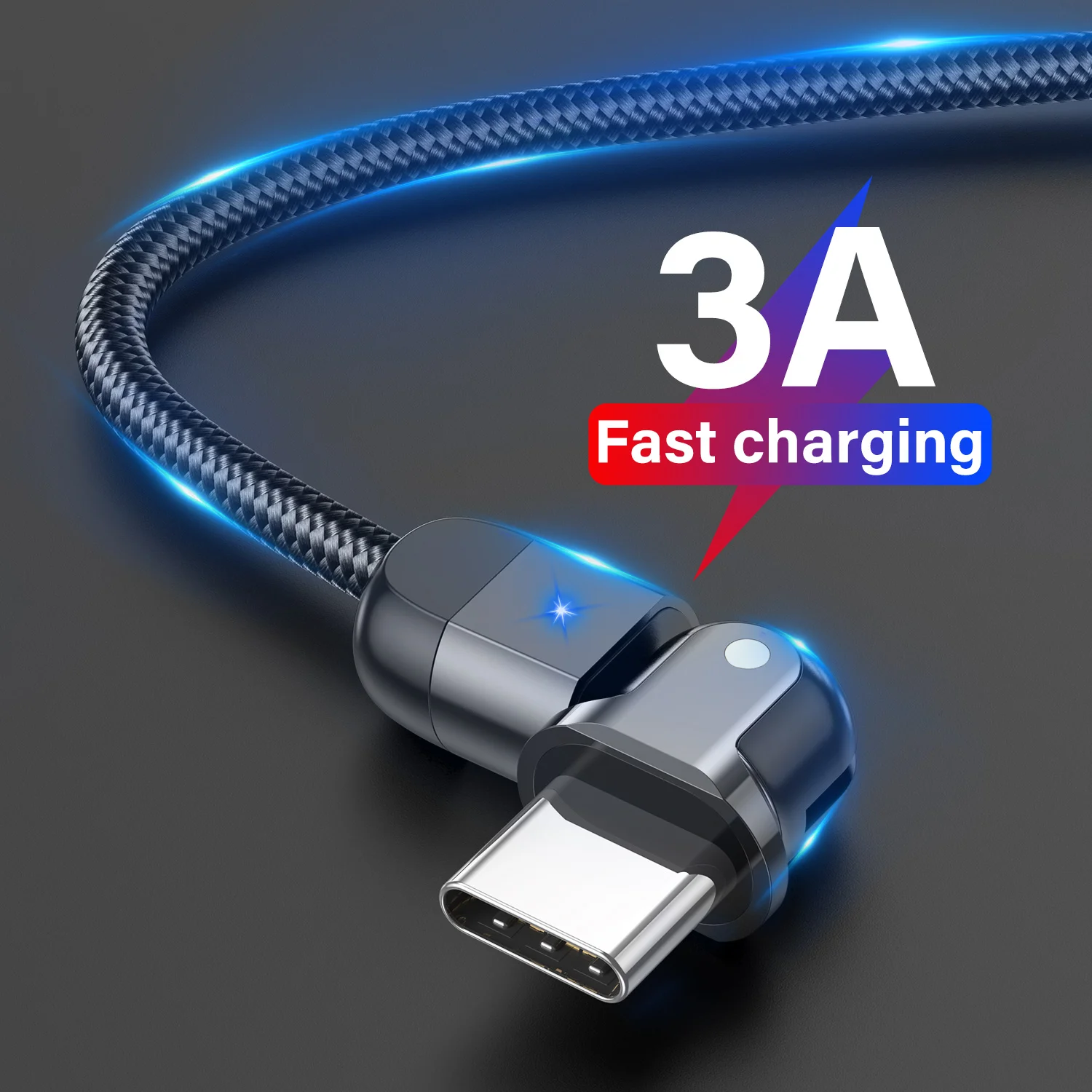 USB-кабель Lovebay с поворотом на 180 ° вращающийся провод для быстрой зарядки Тип C 3 А