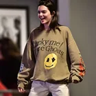 Женские толстовки с принтом пламени SHESRIM Kendall Jenner, свитшот с надписью I See Ghost Kanye в стиле хип-хоп, весна-осень