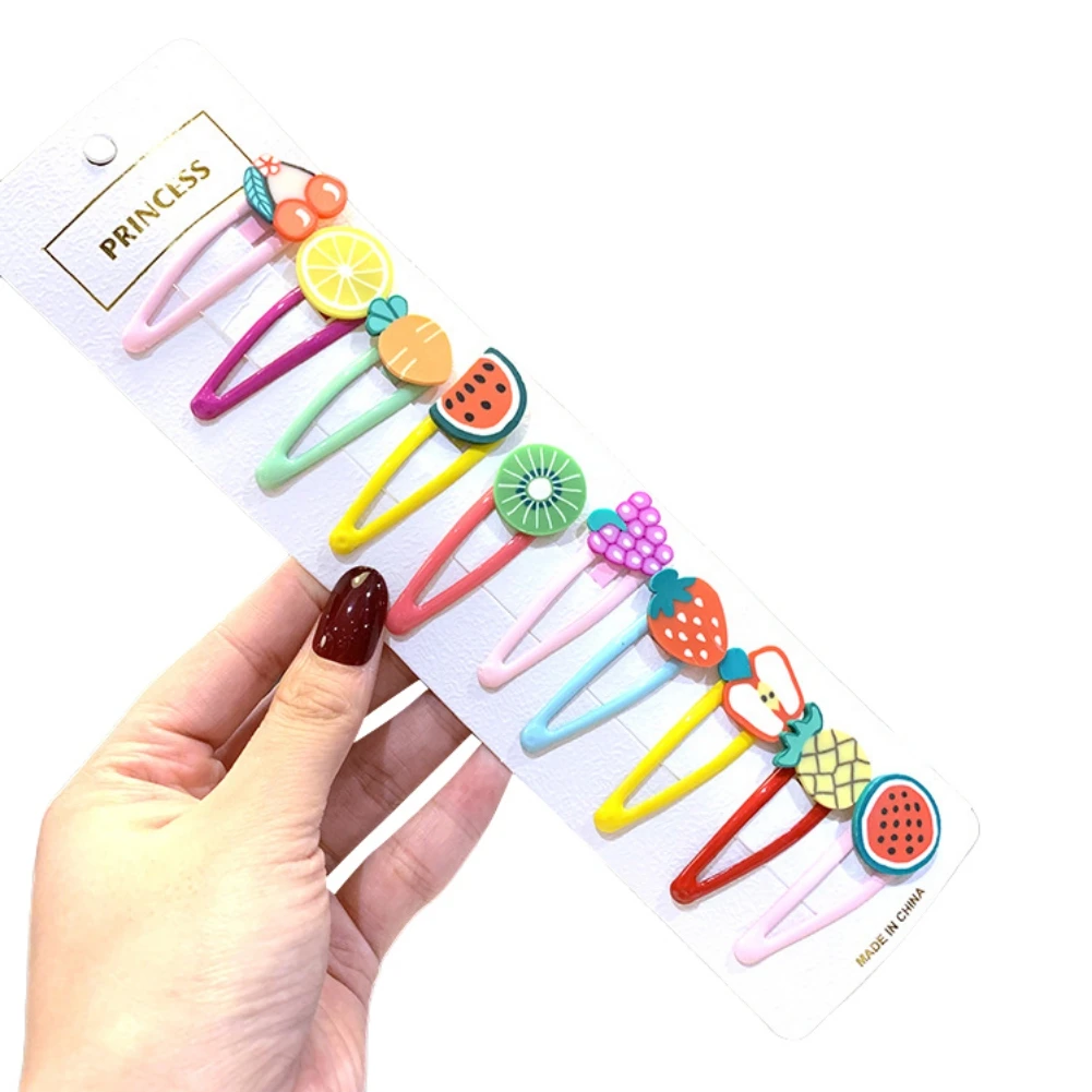Pasadores de arco&iacute;ris para ni&ntilde;a peque&ntilde;a, pinzas del pelo con flores, horquillas de fruta, accesorios para el cabello de dibujos animados, 10 Uds.-1
