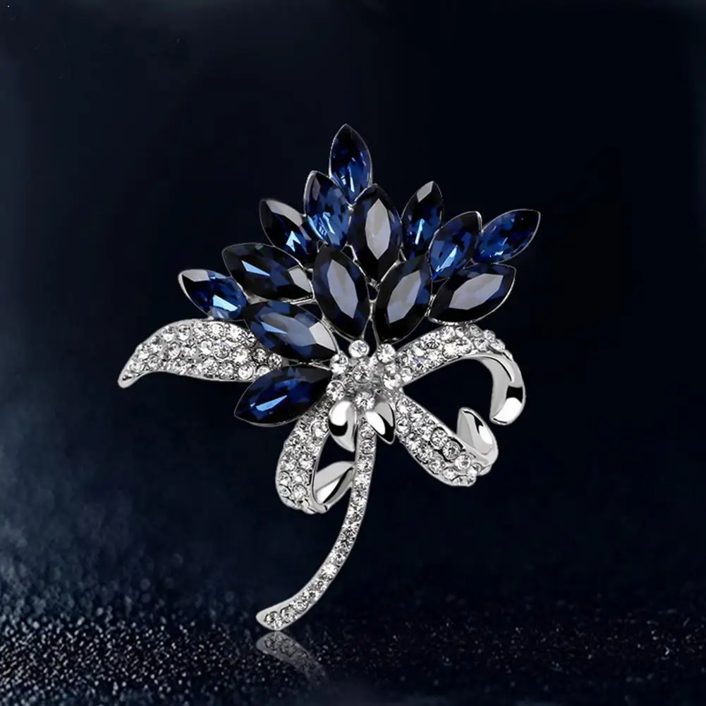 Мужская брошь в виде букета бутоньерка с кристаллами Ювелирное Украшение для