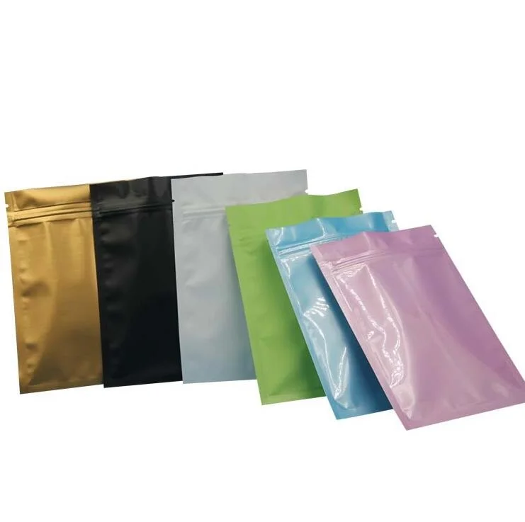 100 шт 7*10 см черный с замком-молнией алюминиевая фольга упаковка для еды мешок