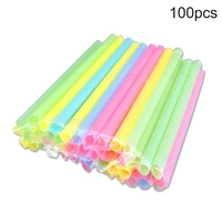 100pcs plastic straw large drinking straws mixed colors for pearl bubble milk tea smoothie party plastic bar accessories