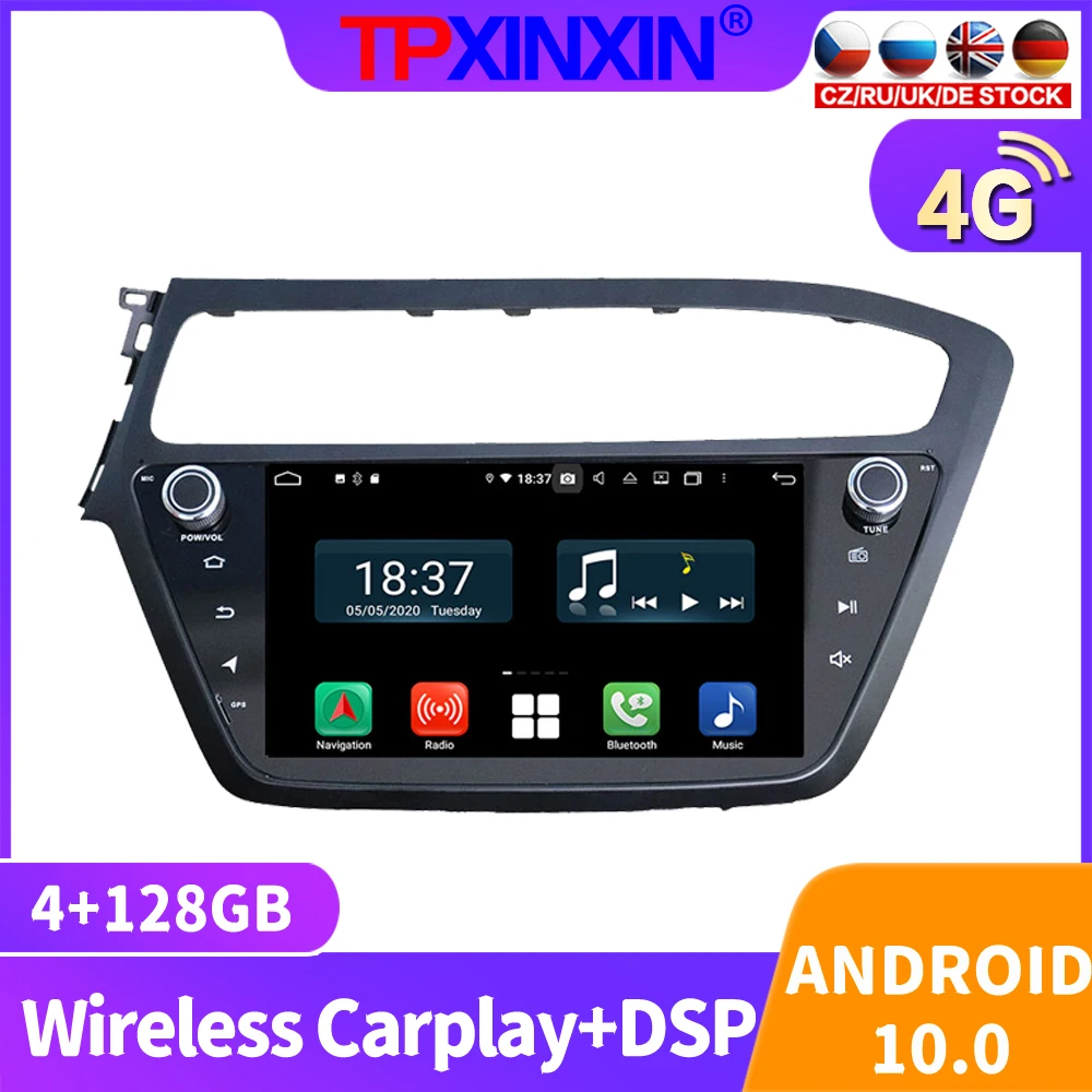 

128GB Android 10.0 For Hyundai I20 2018 Car Radio Multimedia Video Rudio Recorder Player Navigation HeadUnit GPS Auto 2din DVD