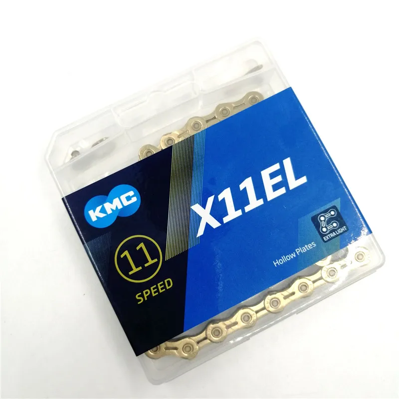 X11EL Gold 116L Цепь KMC 6-7-8-9-10-11-12 Скоростей 116л 118л 126л MissingLink MTB горный велосипед дорожный велосипед Складная велосипедная цепь X8 X9 X11 X12 EL - Цвет: X11EL Gold 116L