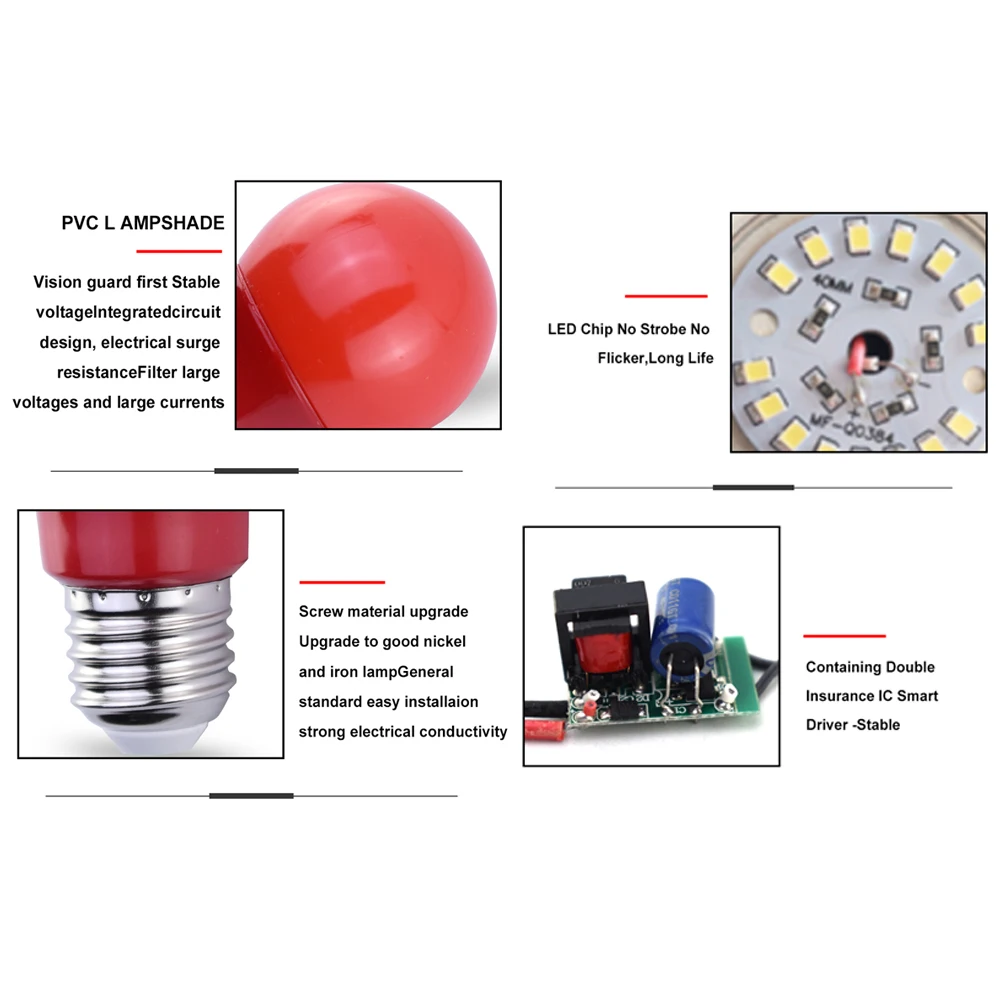 Светодиодные лампы E27 цветной светильник с круглым светом 220 В переменного тока в