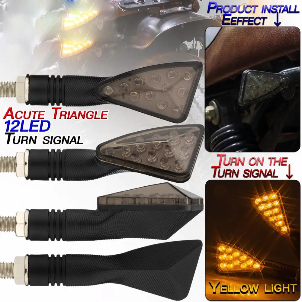 

2 шт. Аксессуары для мотоциклов изменение Универсальный острый Треугольники светодиодные сигнальные огни