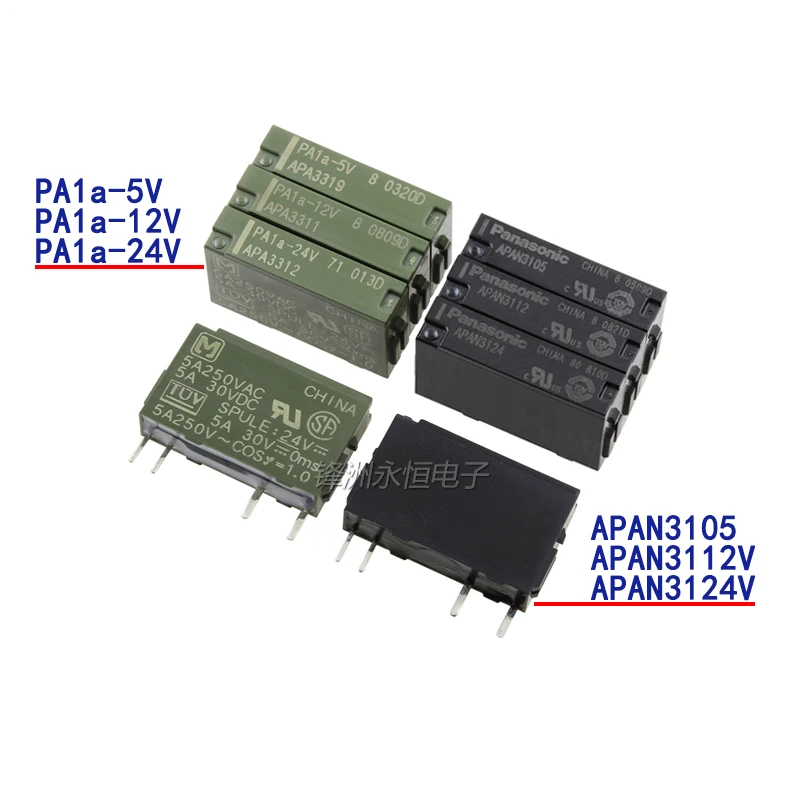 10 шт./лот реле PA1A 5V 12V 24V APA3319 APA3311 APA3312 APAN3105 AN3124 APAN3112 4PIN 5A250VAC|relay 10pcs|apa3312 relay10pcs relay |