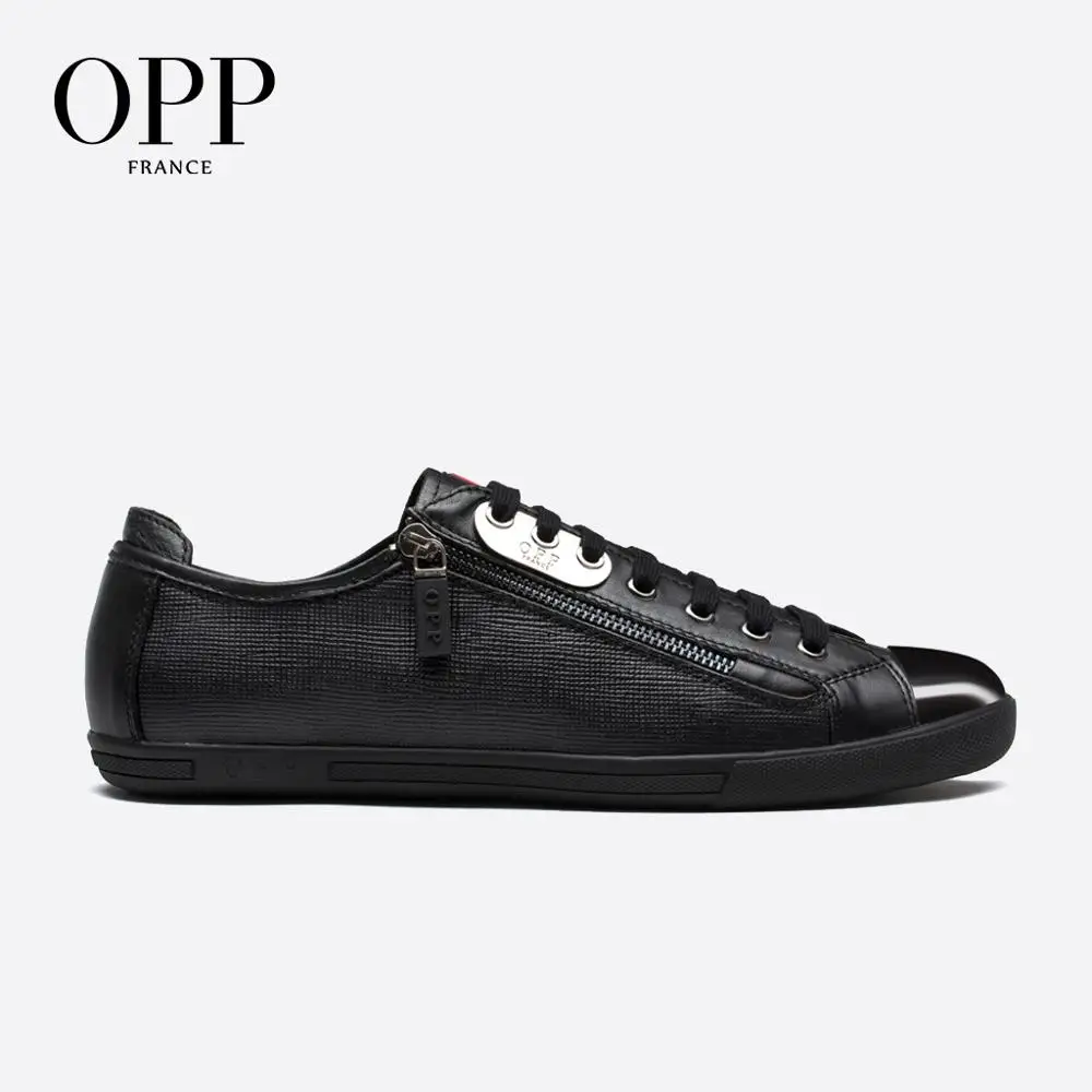 

OPP Mens Fashion Low Leather Lace-up Casual Shoes, Genuine Leather Stitching Casual Men's Shoes Punk Loafers for Men