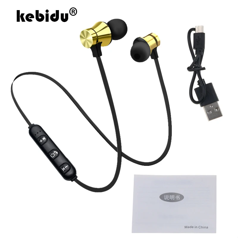 Kebidu магнитные беспроводные bluetooth наушники XT11 Музыкальная гарнитура для телефона шейные спортивные наушники с микрофоном для iPhone samsung