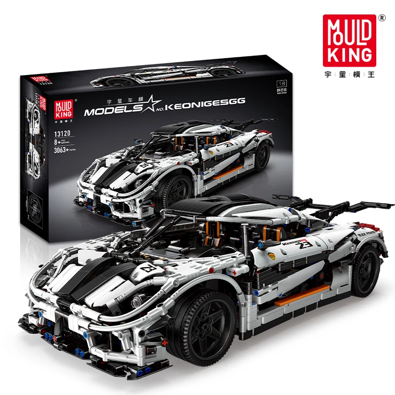 23002 Technic серия белый супер комплект гоночных автомобилей детские развивающие