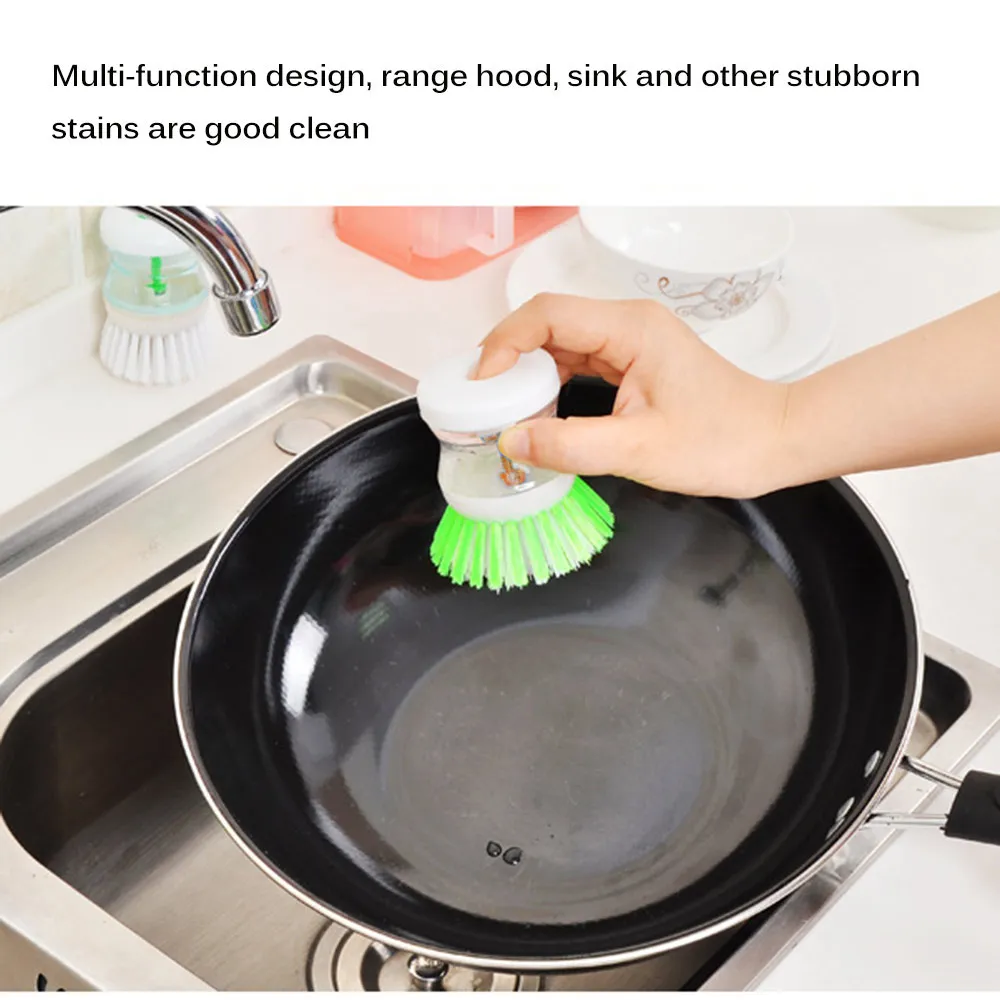 Лидер продаж кухонная посуда для мытья кастрюля щетка посуды с дозатором жидкого
