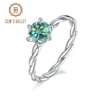 Женское кольцо с муассанитом, обручальное кольцо с зеленым муассанитом 1 карат