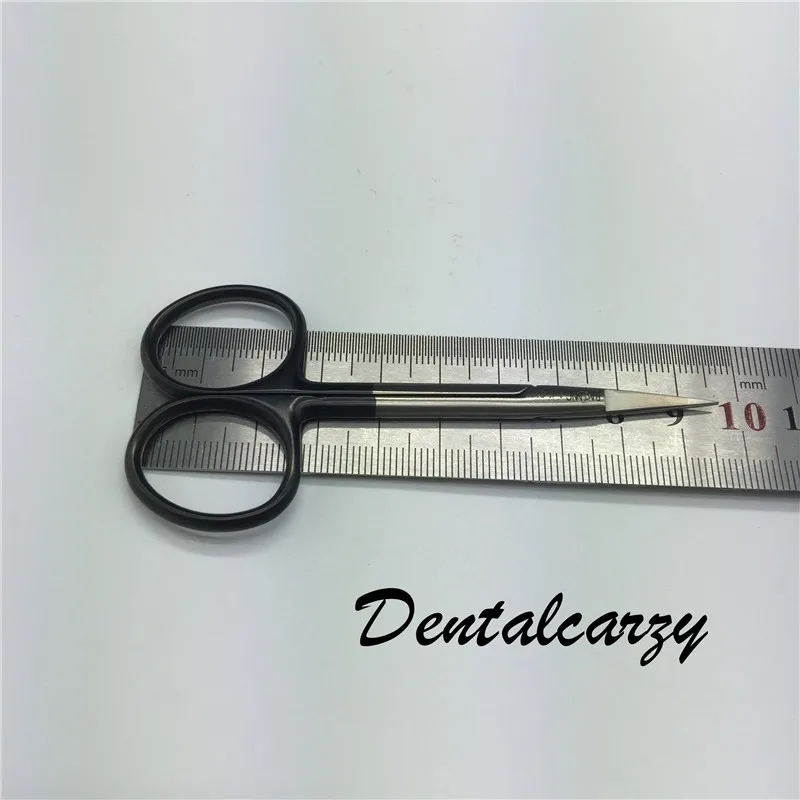 

Black handle plastic surgery double eyelid scissors 10cm open eye fine cut no rust ultra sharp fast cut micro scissor