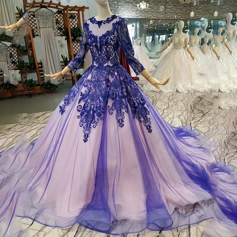 LS214771 недорогое мусульманское длинное вечернее платье с круглым вырезом для мамы