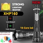 Новинка 2021, мощный яркий светодиодный фонарик XHP160, перезаряжаемый светодиодный фонарик, высокомощный тактический фонарь 18650 XHP99, Usb фонарь
