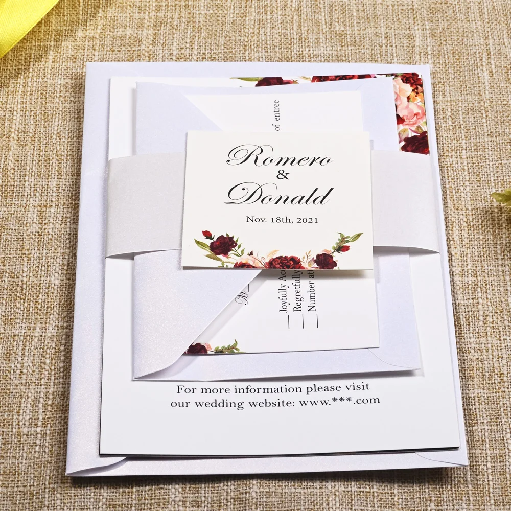 50 шт Персонализированные пустые пригласительные карты с открытка RSVP талии для