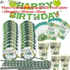 20 человек ЕЭС 1 комплект надпись Wild One, Safari игр тема джунгли Животные баннер кружки, тарелки, салфетки соломы скатерть 1st День рождения Дек