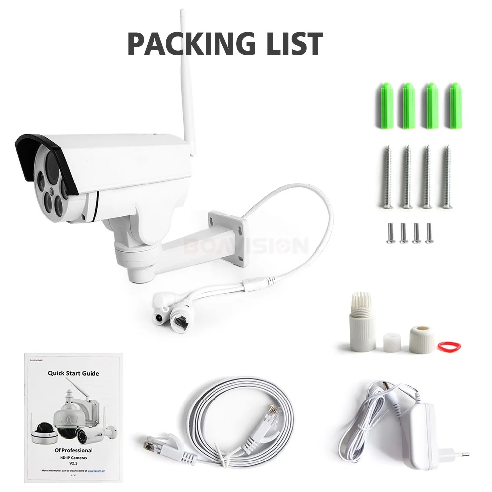 HD 5MP Wifi PTZ IP Camera Wireless 5X 10X Optical Zoom Bullet Audio CCTV Security Cameras Outdoor IR 50M P2P CamHi | Безопасность и