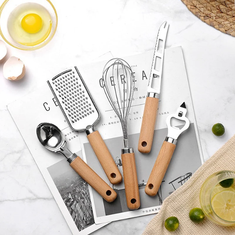Kitchen Utensil Gadgets Cookware Kit Cooking Tools Gadgets with Wooden Handle