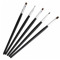 5pcsset acrylic uv gel french nail art design kit liner painting dotting flat brushes pen builder nail tools