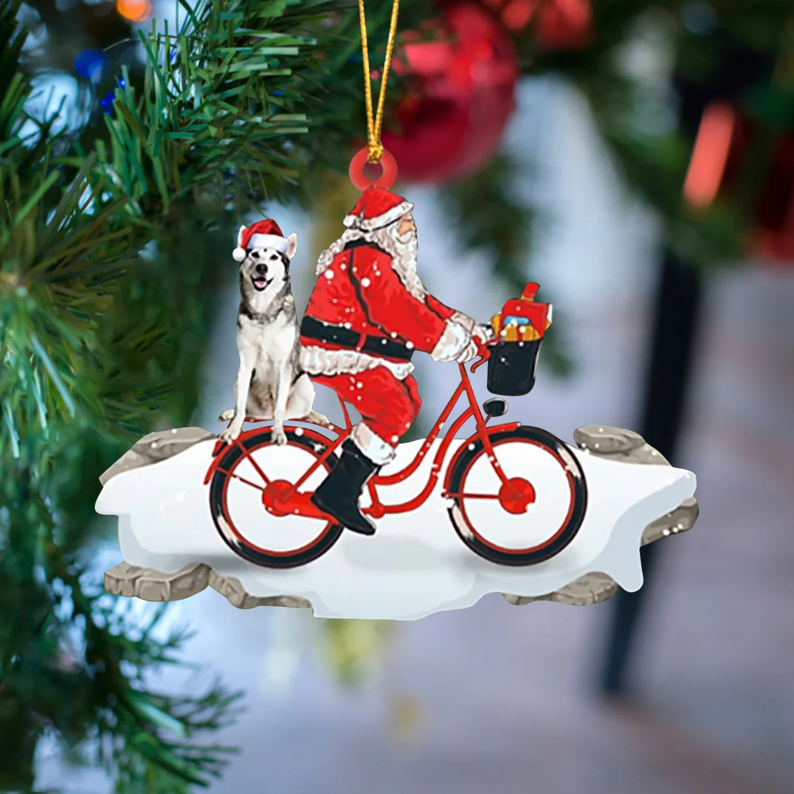 

Деревянная подвеска в виде рождественской елки для пожилых людей, велосипедов, собак, украшение в виде капли, персонализированное украшени...