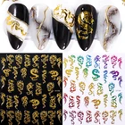 1 шт., 3D-наклейки для ногтей с золотым Драконом