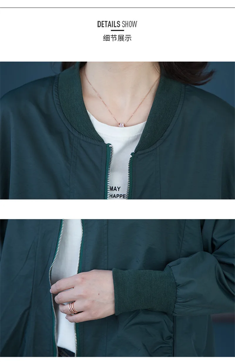 

Casual Plus Size Spring Autumn Trench Coats Women 2020 Baseball Collar Cardigan Fashion Front Short Windbreaker Coat Female M318