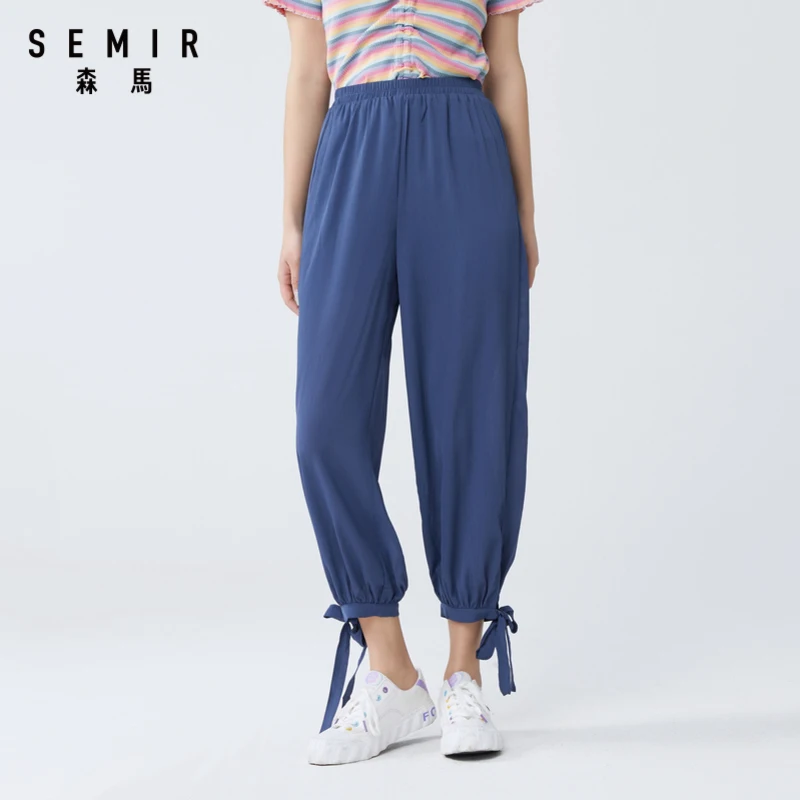 Женские повседневные брюки SEMIR с бантом Модные свободные и удобные из ткани лето