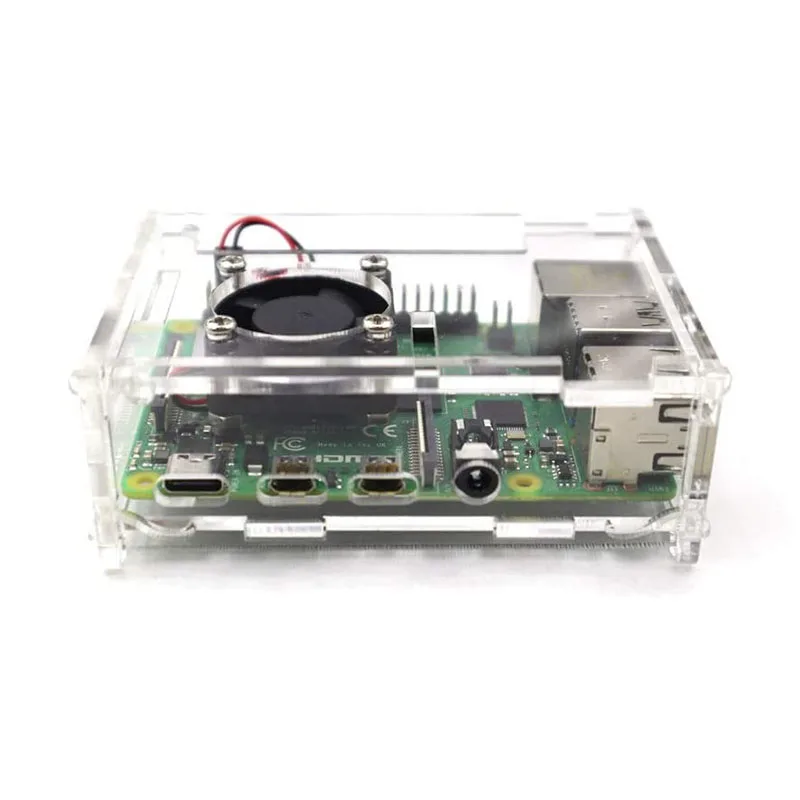 Чехол Raspberry Pi 4 с охлаждающим вентилятором радиаторами и защитной сеткой для