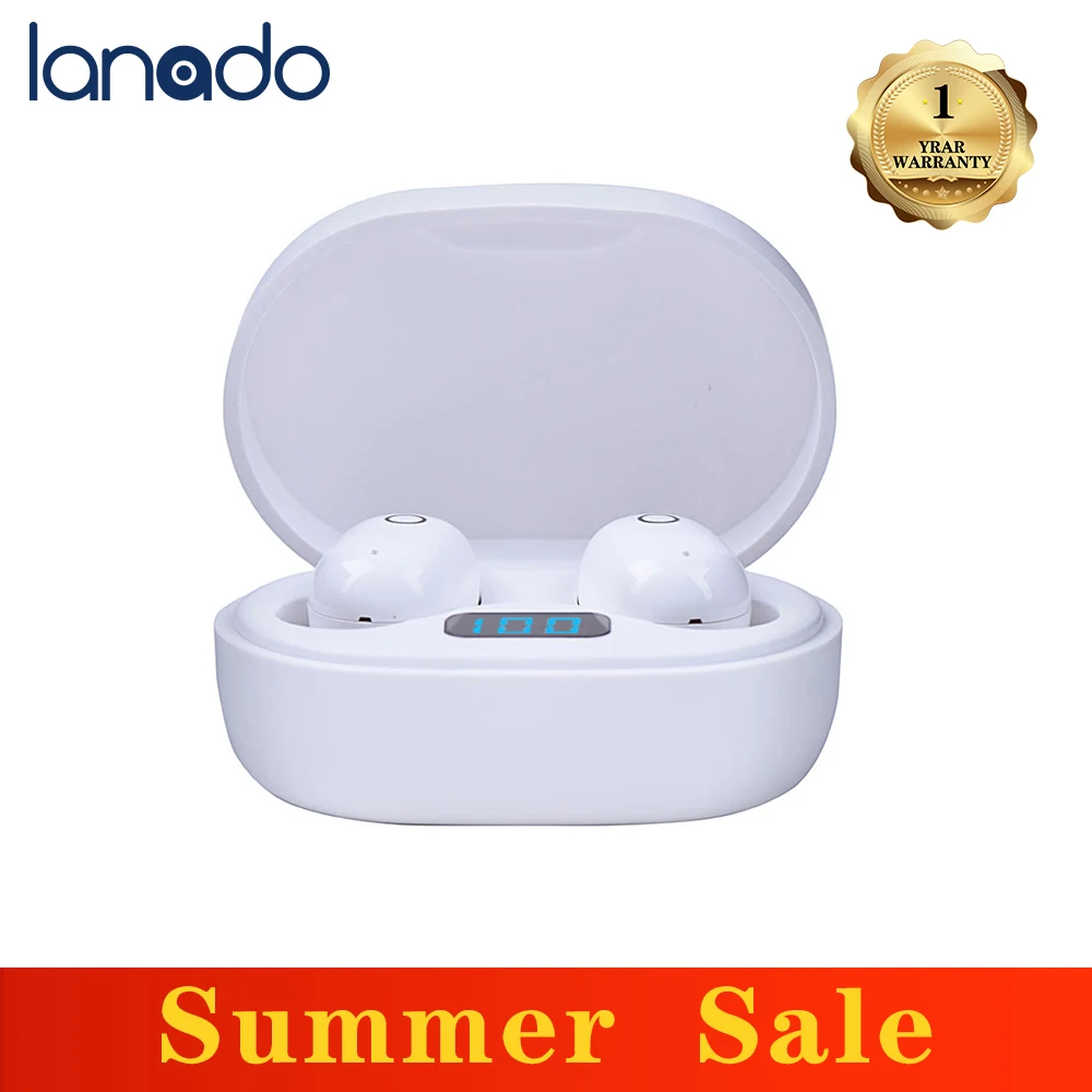 Lanado TWS Bluetooth 5 0 светодиодный дисплей супер бас стерео наушники с - Цена: 1 090,08 - 1 162,80 руб.