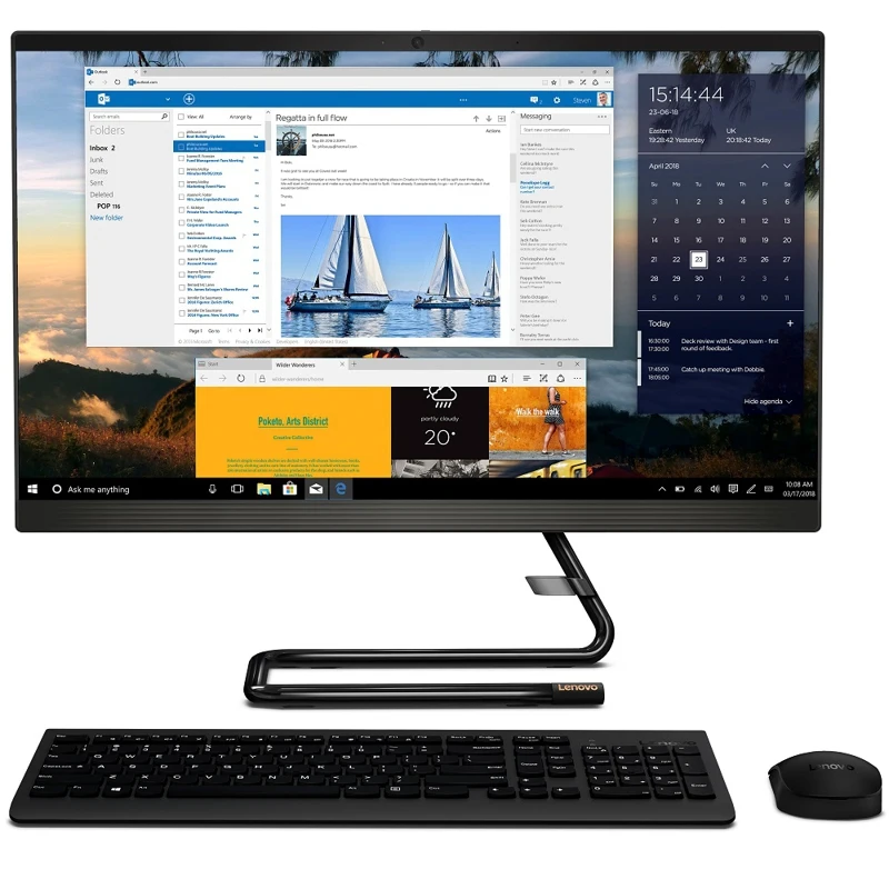 Моноблок LENOVO A340-22IWL 21.5 FHD (1920 x 1080)/5405U (2.3GHz)/4GB/1TB/DVDRW/INTEGRATED/WiFi/BT/KB/Mouse (USB)/DOS/F0EB001GRK -