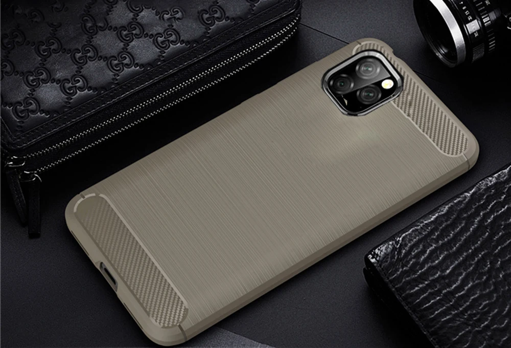 Для iPhone 11 Pro Max чехол из углеродного волокна противоударный чехол для телефона iPhone 11 Pro Чехол полный защитный бампер оболочка - Цвет: Серый