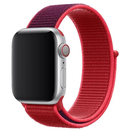 Светильник со светоотражающим браслетом, спортивный ремешок для Apple Watch, 44 мм, 42 мм, 40 мм, 38 мм, нейлоновый ремешок для iwatch, серия 5, 4, 3, 2, 1 - Цвет ремешка: Red Sport