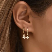 ywzixln fashion bohemian gold color crystal flower drop earring mascot ornaments for women accessories wholesale e0177 4