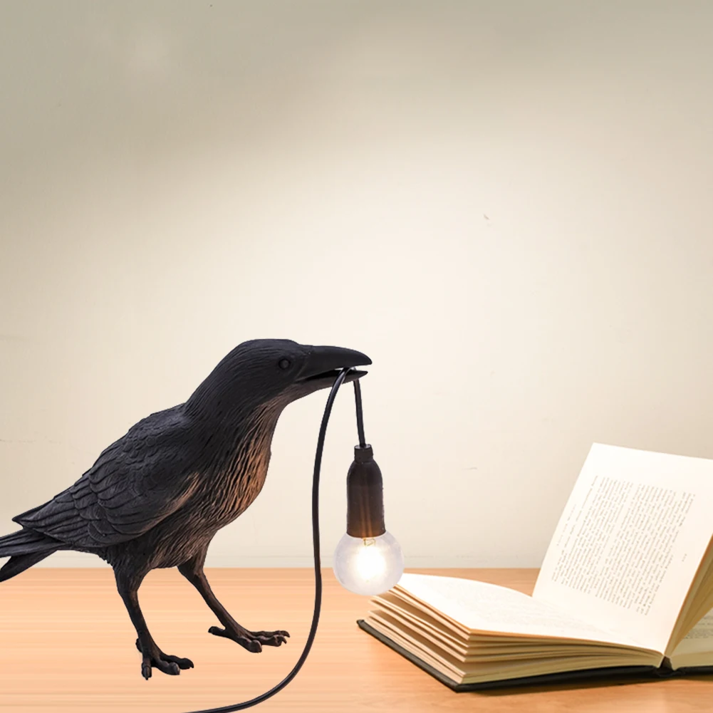 

Animal Bird Table Lamp Aisle Bedside Lamp Lucky Bird Bedroom Decor Nordic Led Table Lamp Resin Crow Desk Lamp Wall Light