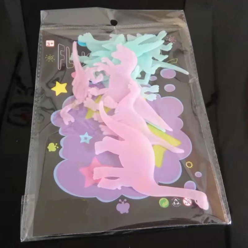 9 шт./компл. 3D креативные светящиеся наклейки на стену из ПВХ с динозаврами в