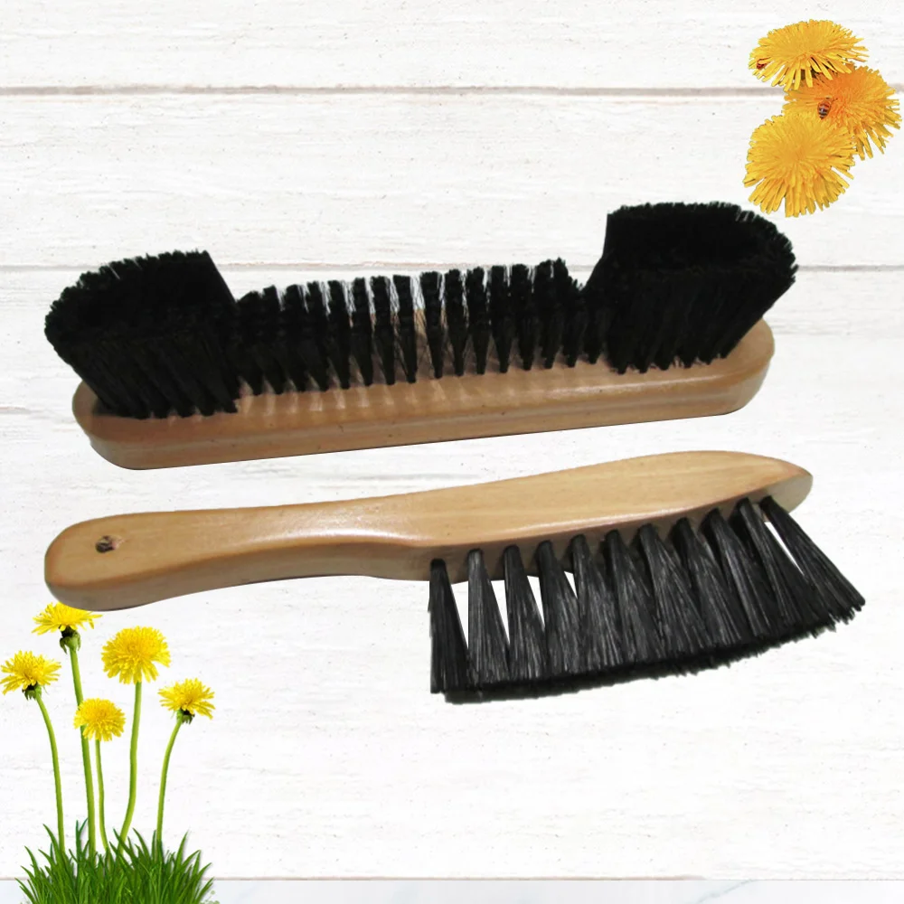

2 Pcs Billiard Table and Rail Brush Rail Brush Wooden Pool Table Cleaning Tool Billiard Accessories (Inch Brush, Small Handle