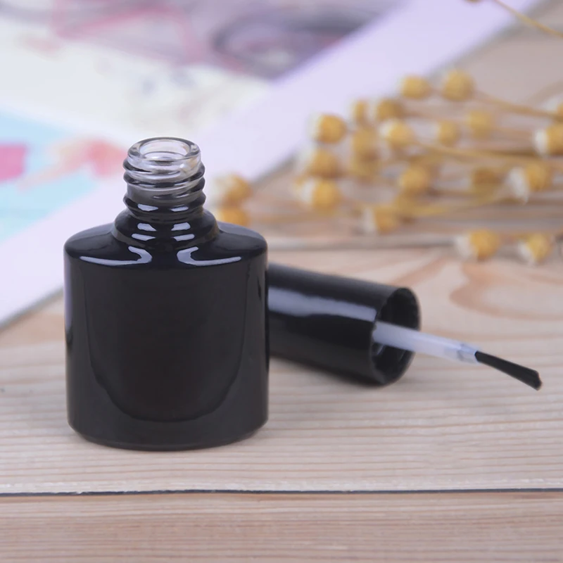 

10ml Empty Nail Polish Bottle Black Glass With Agitator Mixing Balls Nail polish