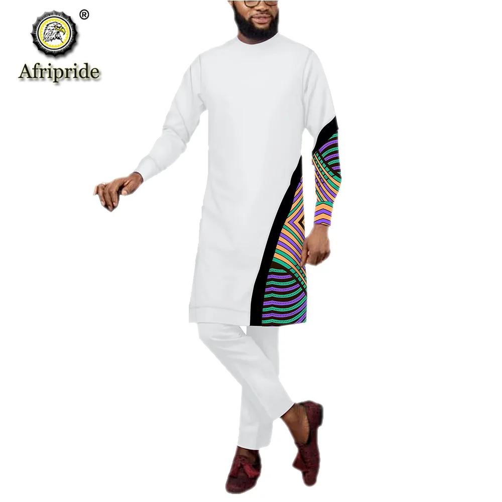 Dashiki Men African Clothing Dashiki Printed Long Shirts and Pants Casual Tracksuit Ankara Attire Tracksuit AFRIPRIDE S1916049