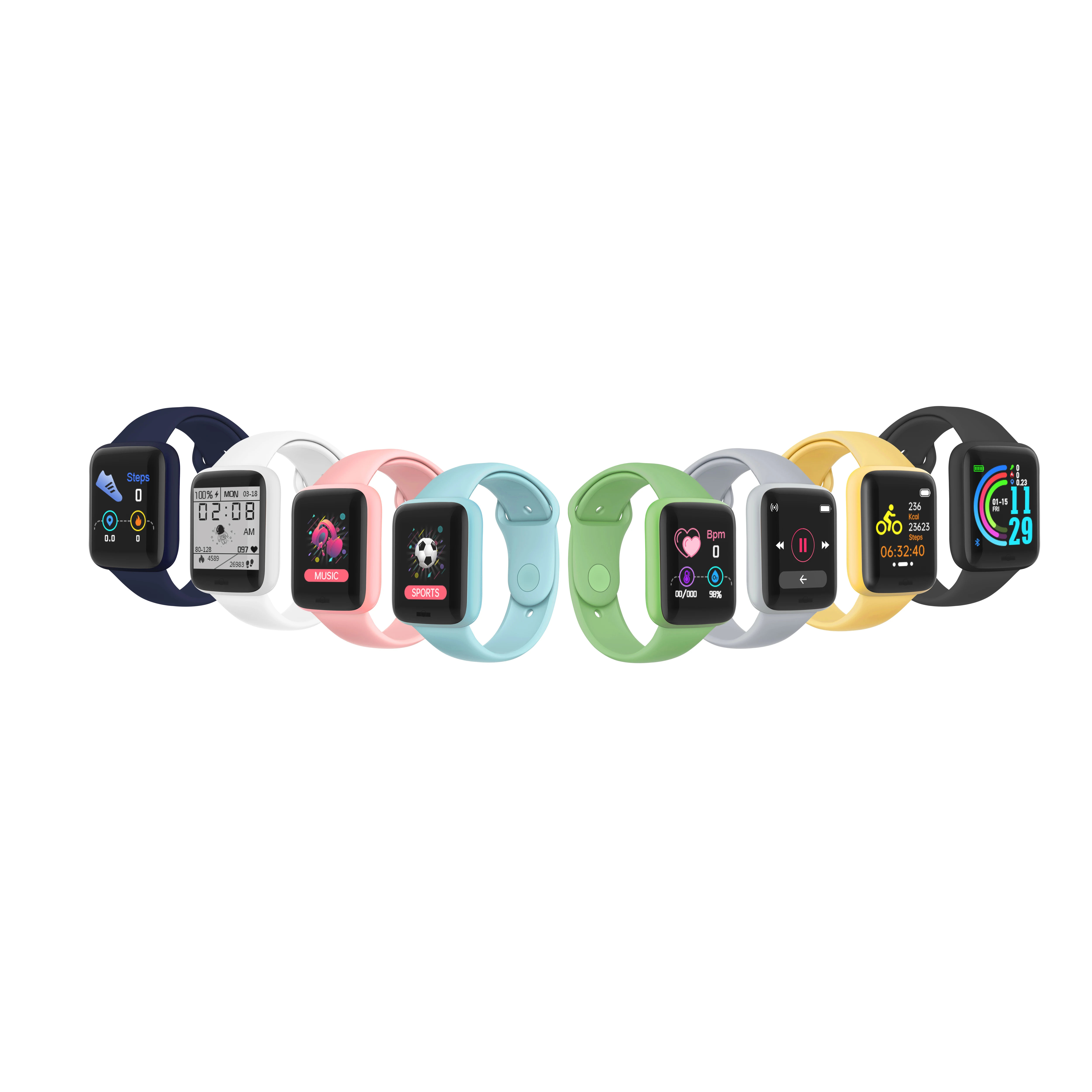 

D20 Sport Smart Watches for Man Woman Gift Digital Smartwatch Fitness Tracker wristwatch Bracelet Blood Pressure Android ios Y68