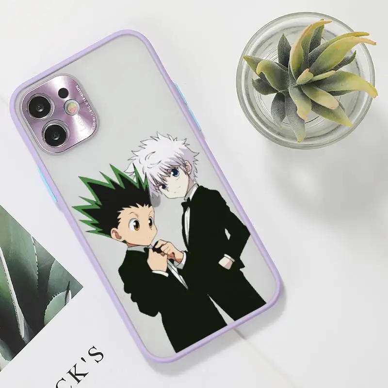 

Hunter X hunter Phone Case For iPhone 12 11 Mini Pro XR XS Max 7 8 Plus X Matte transparent Purple Back Cover